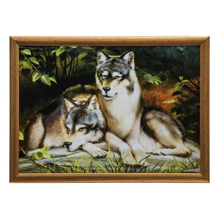 Картина "Волки" рама микс