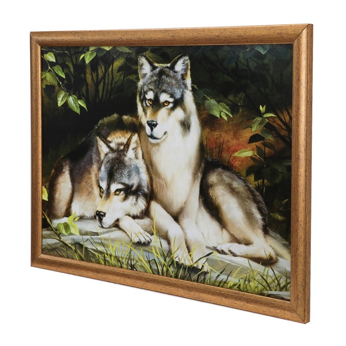 Картина "Волки" рама микс