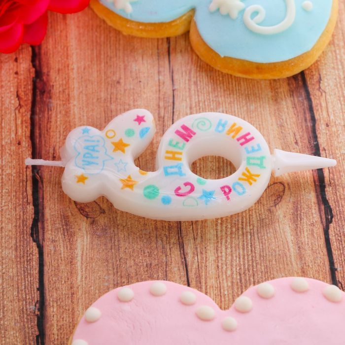 Свеча в торт цифра 6 "С днем рождения"