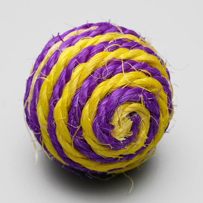 Шарик для кошек из сизали, 4,5 см, микс цветов