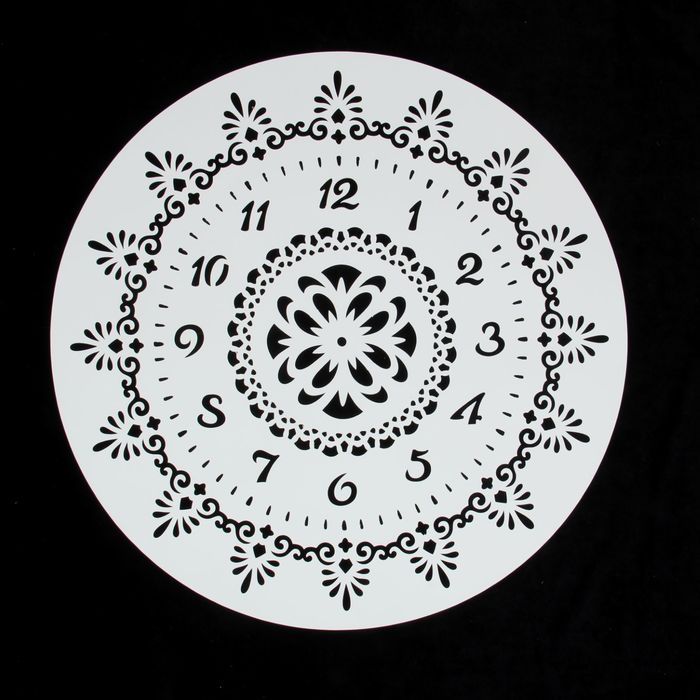 Трафарет пластик "Набор узоров" круглый, 30х30 см (ЭЛГ30-22)