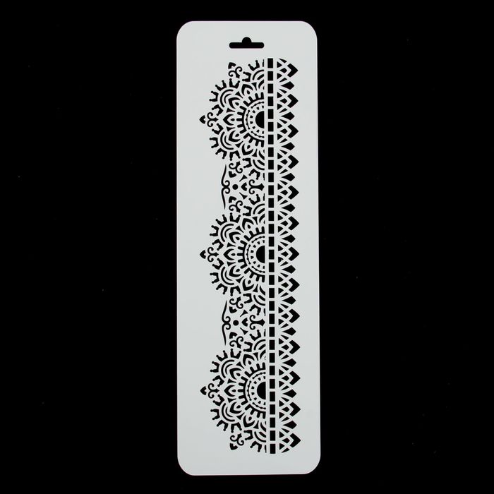 Трафарет бордюрный "Кокошник" пластик, 10х32 см (ЭЛГб-55)