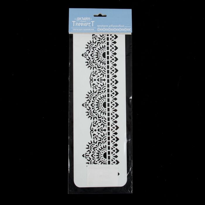 Трафарет бордюрный "Кокошник" пластик, 10х32 см (ЭЛГб-55)