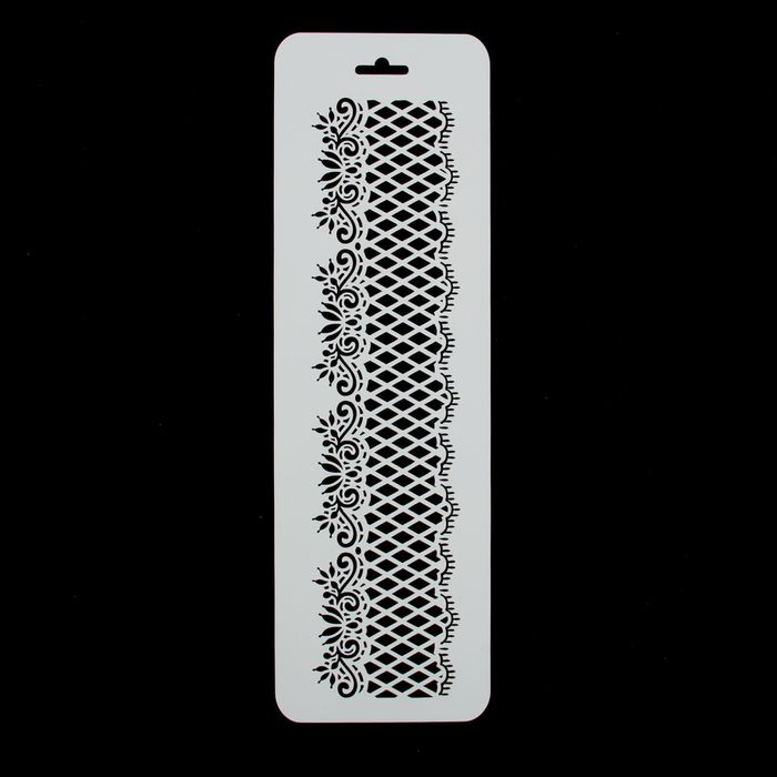 Трафарет бордюрный "Мелкая сетка с шипами" пластик, 10х32 см (ЭЛГб-85)