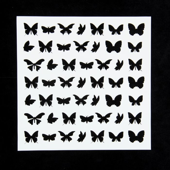 Трафарет-маска пластик "Бабочки" 15х15 см (МСК-96)