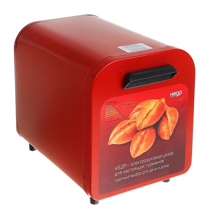 Электрическая духовка "Кедр" ШЖ-0,625, 220 В, 2 поддона, нержавеющая сталь, красный