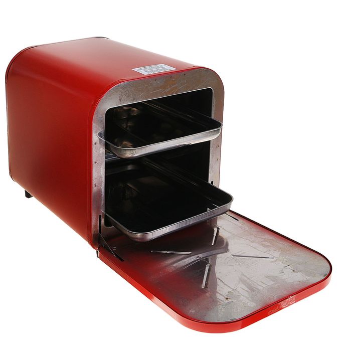 Электрическая духовка "Кедр" ШЖ-0,625, 220 В, 2 поддона, нержавеющая сталь, красный