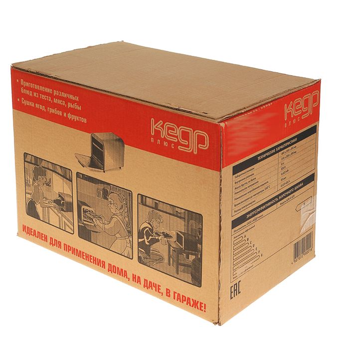 Электрическая духовка "Кедр" ШЖ-0,625, 220 В, 2 поддона, нержавеющая сталь, красный