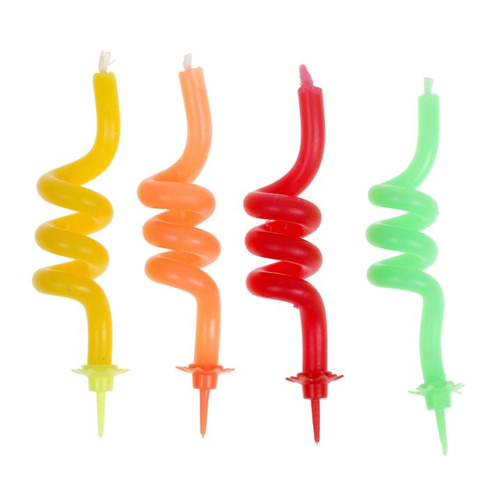 Свеча в торт Дисней," С днем рождения", Минни Маус, полоска, 4 шт