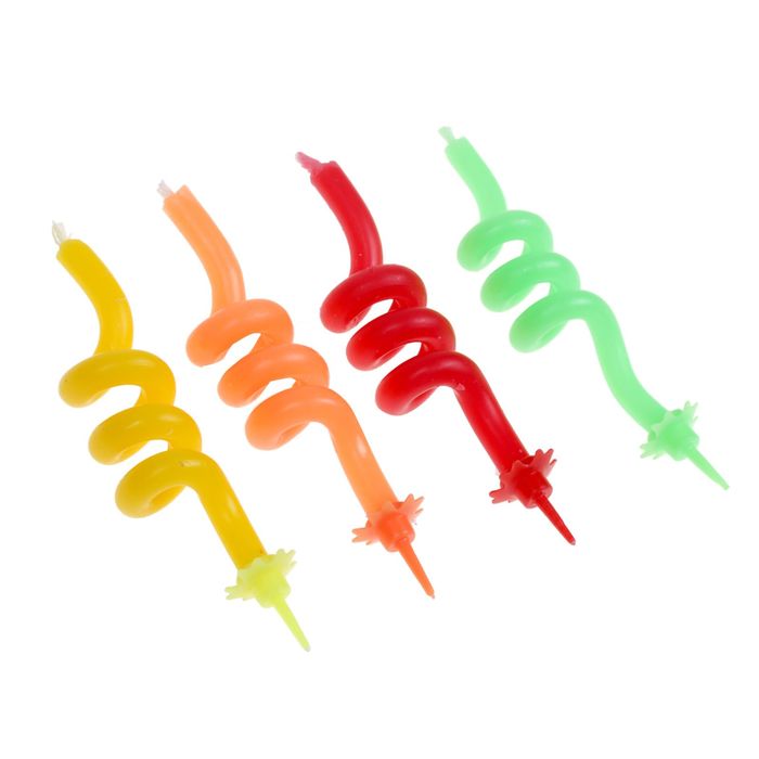 Свеча в торт Дисней," С днем рождения", Минни Маус, полоска, 4 шт