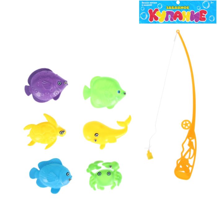 Рыбалка магнитная "Весёлое приключение", удочка, 6 рыбок