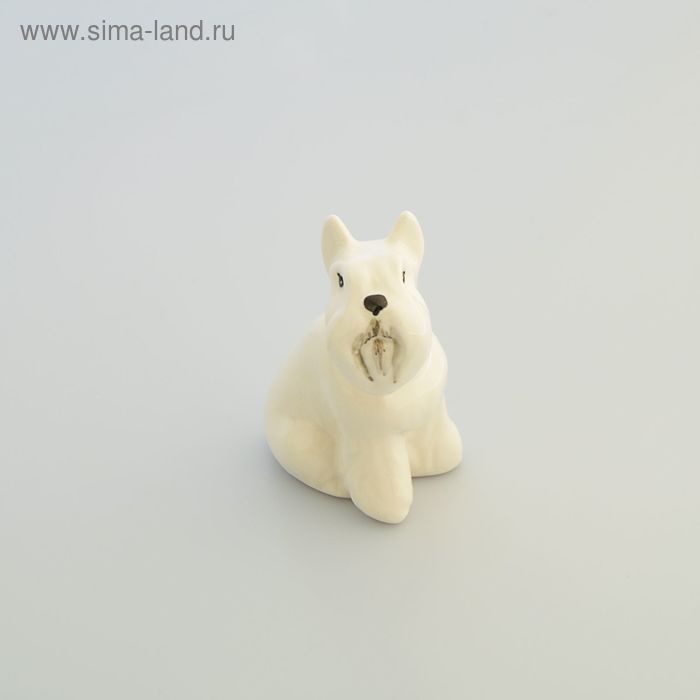 Статуэтка фарфоровая Ризеншнауцер белый, 8 см статуэтка фарфоровая кот барсик серый полосатый 20 см