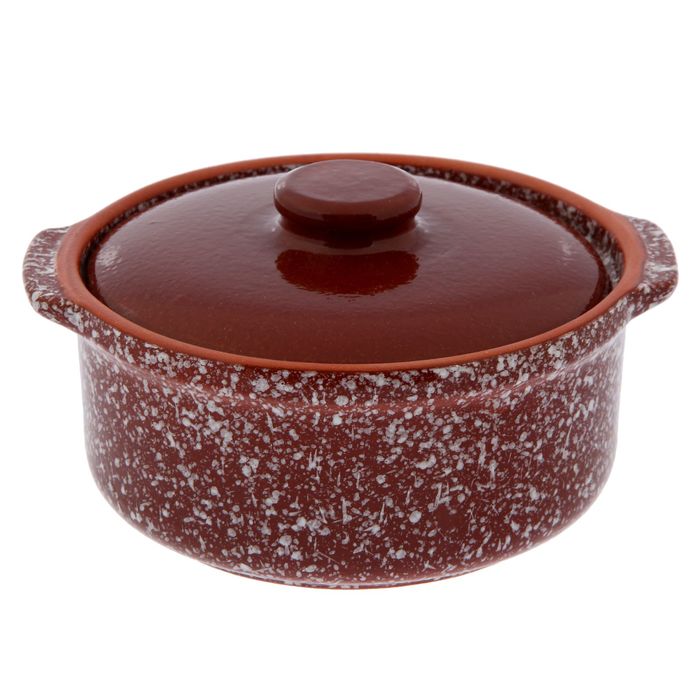 Горшок-сотейник 800 мл "Мрамор коричневый"