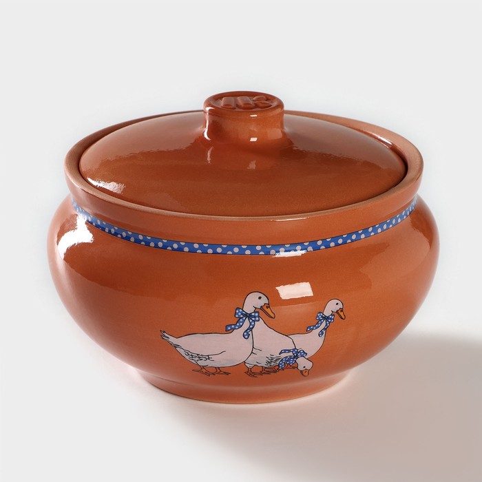 Горшочек традиционный 1,5 л "Гуси"