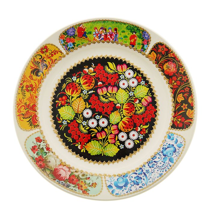 Тарелка декоративная настенная "Русские мотивы"