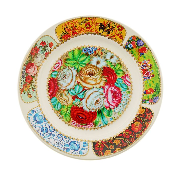 Тарелка декоративная настенная "Русские мотивы"