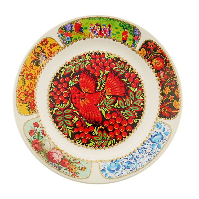Тарелка декоративная настенная "Русские мотивы"