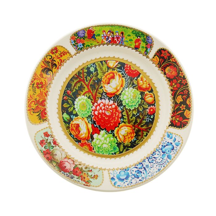 Тарелка декоративная настенная "Русские мотивы"