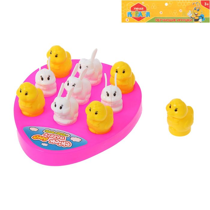 Развивающая игрушка-сортер «Заяц-Цыплёнок», по принципу крестики нолики