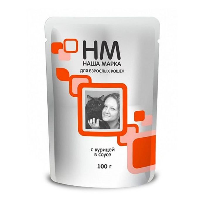 Влажный корм "Наша Марка" для кошек, курица в соусе, 100 г
