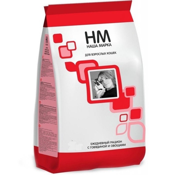 Сухой корм "Наша марка" для взрослых кошек, говядина/овощи, 400 г