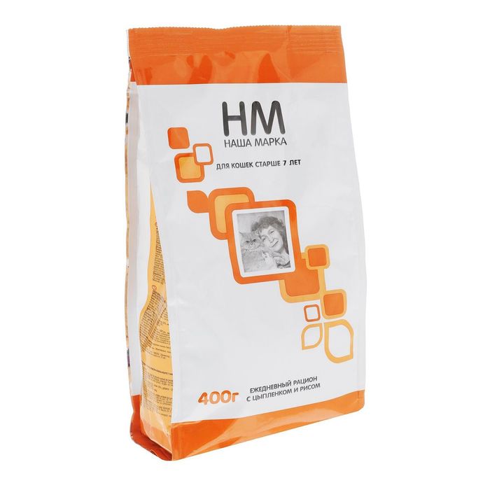 Сухой корм "Наша марка" для кошек от 7 лет, цыпленок/рис, 400 г