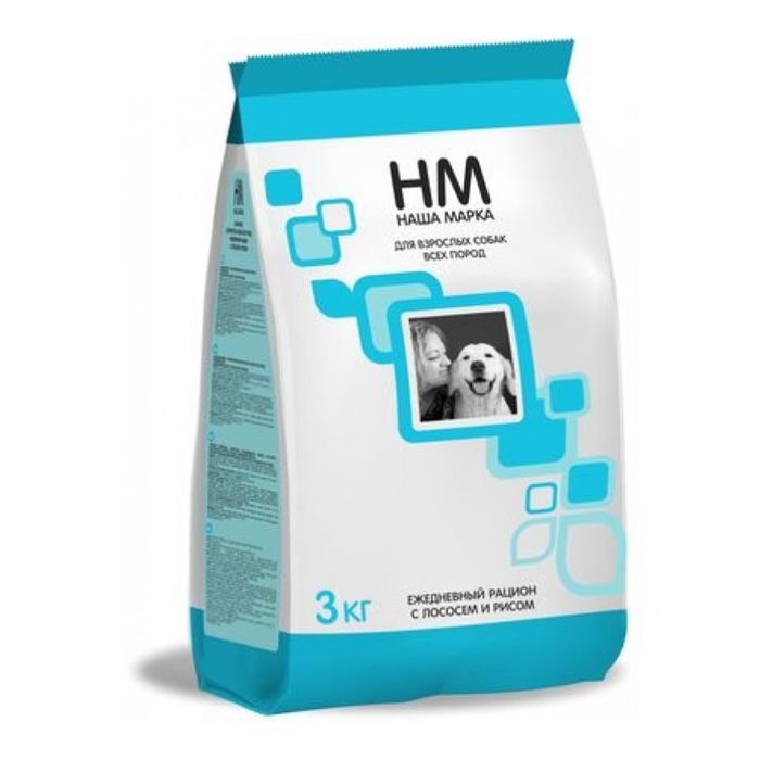 Сухой корм Сухой корм Наша Марка для взрослых собак, лосось/рис, 3 кг