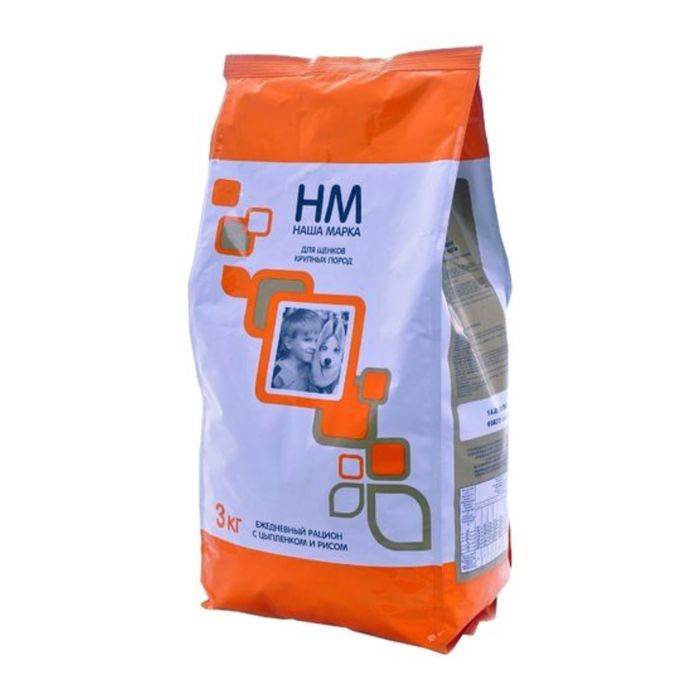 Сухой корм Наша Марка для щенков крупных пород щенков, цыпленок/рис, 3 кг
