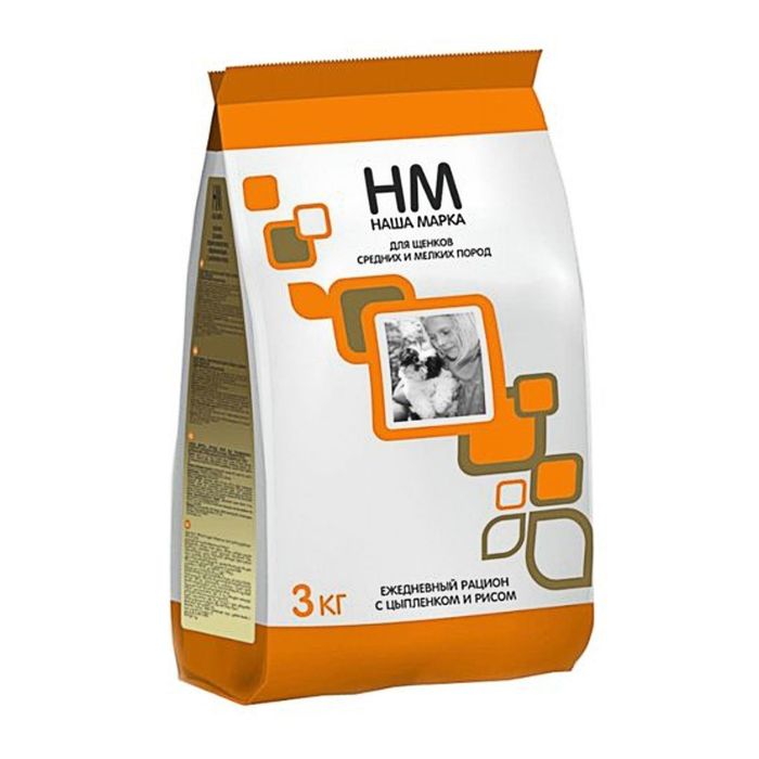 Сухой корм Наша Марка для щенков мелких и средних пород, цыпленок/рис, 3 кг