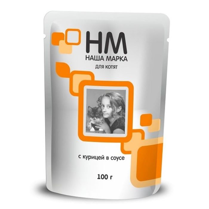 Влажный корм "Наша Марка" для котят, курица в соусе, 100 г