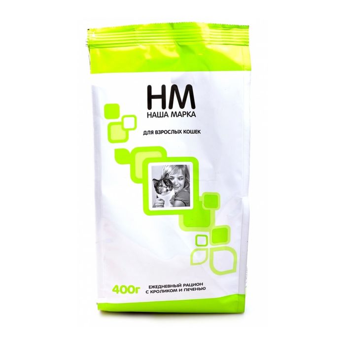 Сухой корм "Наша марка" для взрослых кошек, кролик/печень, 400 г