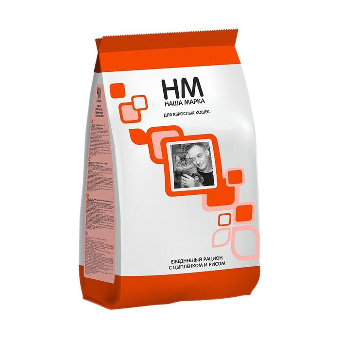Сухой корм "Наша марка" для взрослых кошек, цыпленок/рис, 400 г