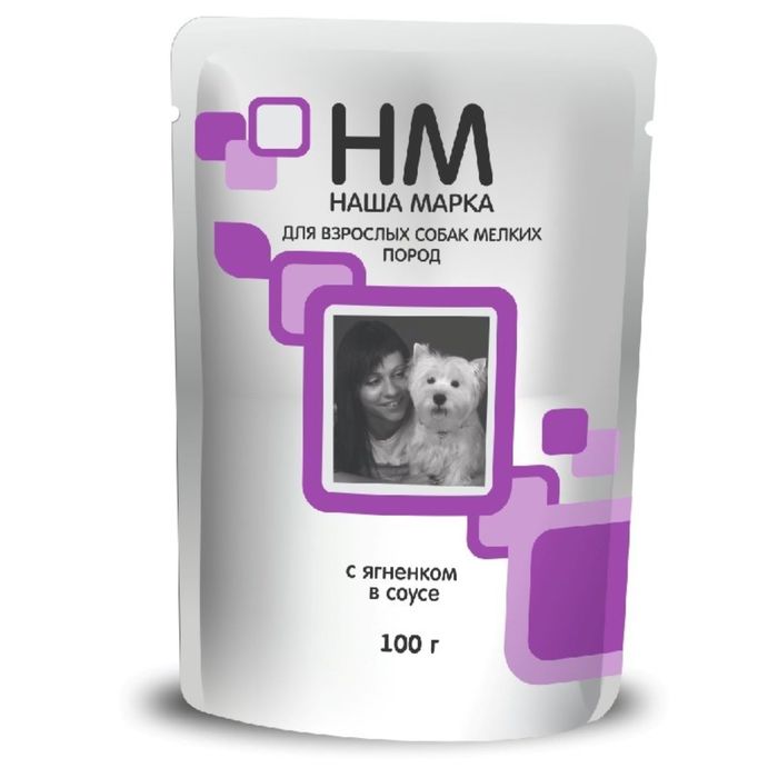 Влажный корм "Наша Марка" для собак мелких пород, ягненок в соусе, 100 г