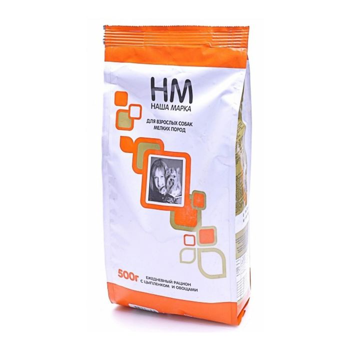 Сухой корм Наша Марка для взрослых, мелкихпород собак, цыпленок/овощи, 500 гр