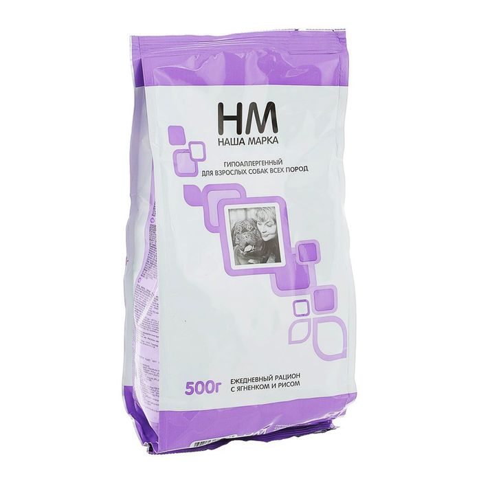 Сухой корм Наша Марка для взрослых собак, гипоаллергенный, ягненок/рис, 500 г