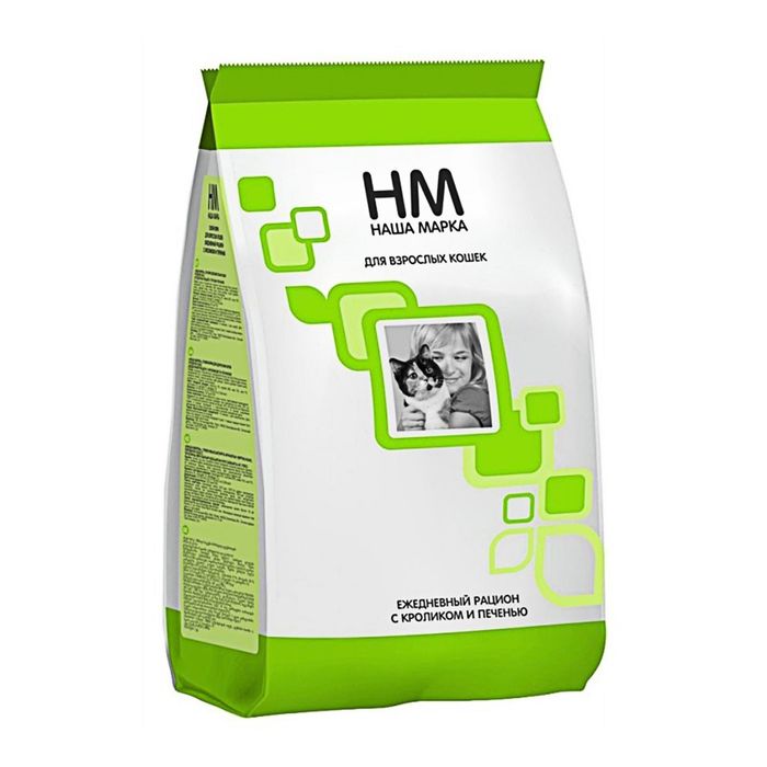 Сухой корм "Наша марка" для взрослых кошек, кролик/печень, 2 кг