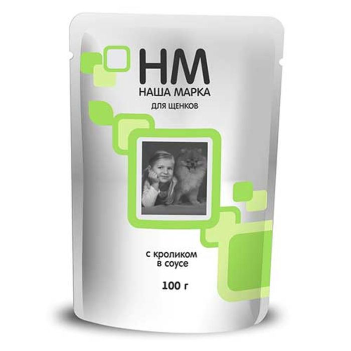 Влажный корм "Наша Марка" для щенков, кролик в соусе, 100 г