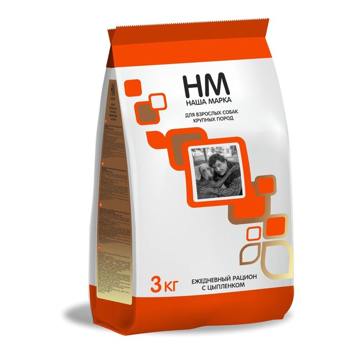 Сухой корм Наша Марка для крупных пород собак, цыпленок, 3 кг