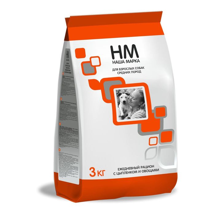 Сухой корм Наша Марка для средних пород собак, цыпленок/овощи, 3 кг