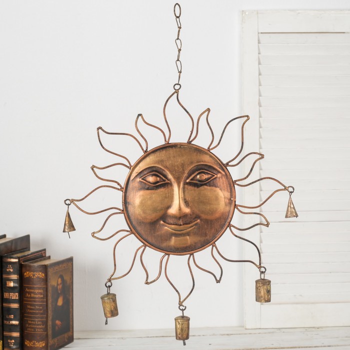 Металлическая панель с колокольчиками  "Солнышко" 42х47 см