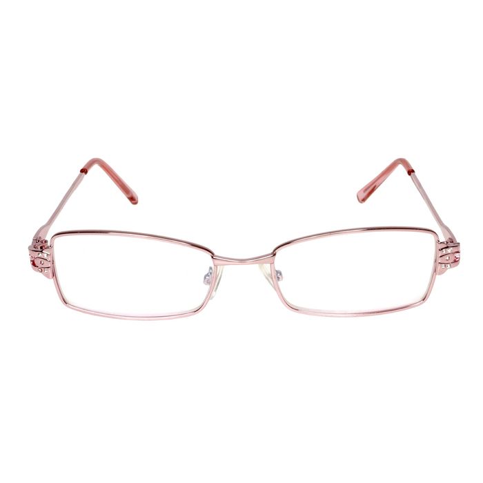 Очки "Прямоугольные" в металле, линза пластик, цвет МИКС, узор на дужке, -2,5