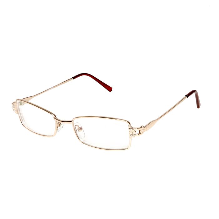 Очки "Прямоугольные" в металле, линза пластик, цвет МИКС, узор на дужке, -2,5