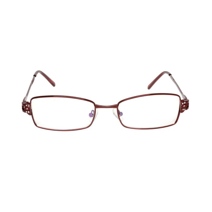 Очки "Прямоугольные" в металле, линза пластик, цвет МИКС, узор на дужке, +1,5