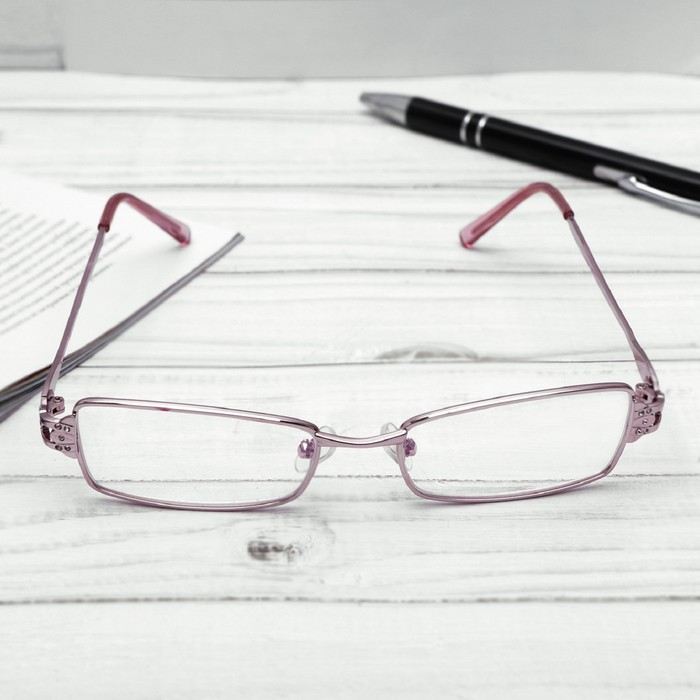 Очки "Прямоугольные" в металле, линза пластик, цвет МИКС, узор на дужке, +1,5