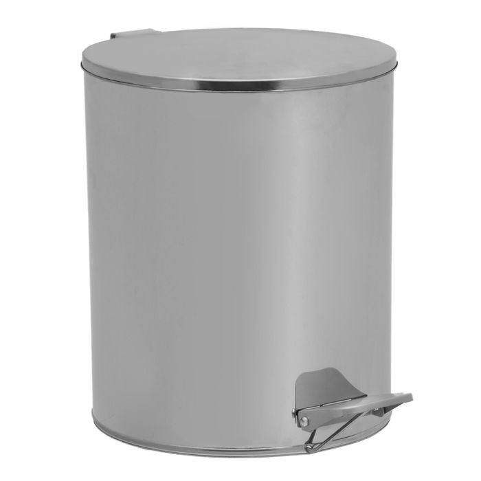 Урна с педалью 15 л, цвет хром