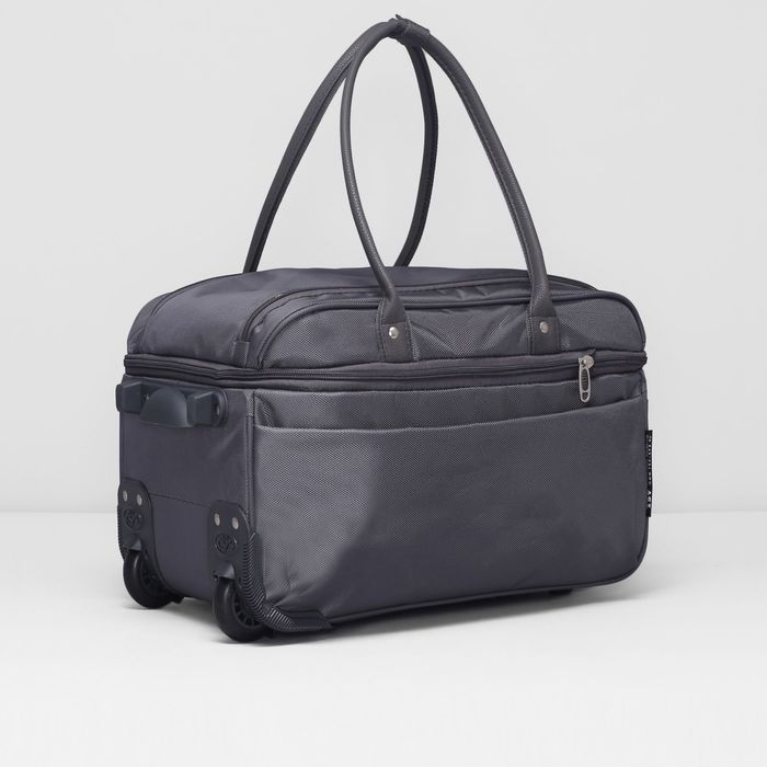 Сумка дорожная на колёсах, 1 отдел на молнии, с расширением, цвет серый