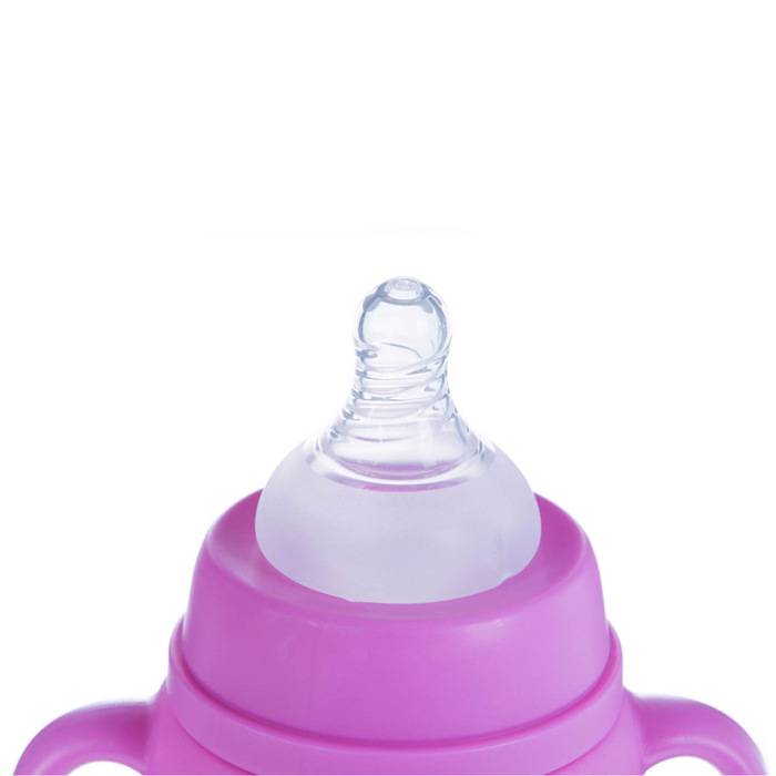 Бутылочка для кормления антиколиковая, 180 мл, от 0 мес., цвет розовый
