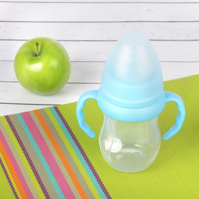 Бутылочка для кормления антиколиковая, 180 мл, от 0 мес., цвет голубой