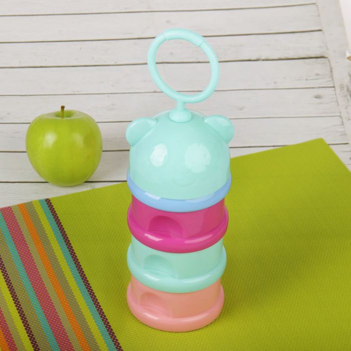 Контейнер пищевой для хранения детского питания, порционный сборный 3 секции, от 0 мес., МИКС