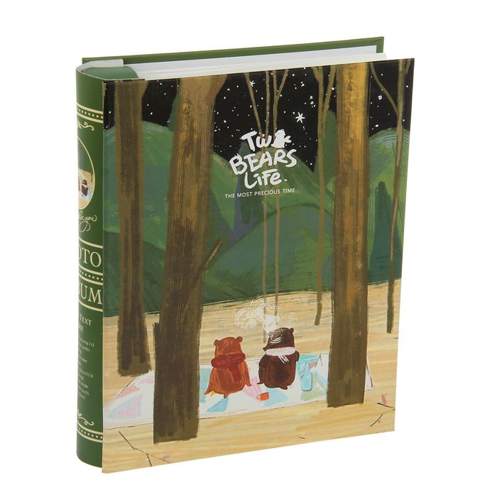 Фотоальбом на 70 фото(60 ф.10х15см и 10 ф.15х20см)"Мишки в лесу"МИКС в коробке 26х20,5х5,5см